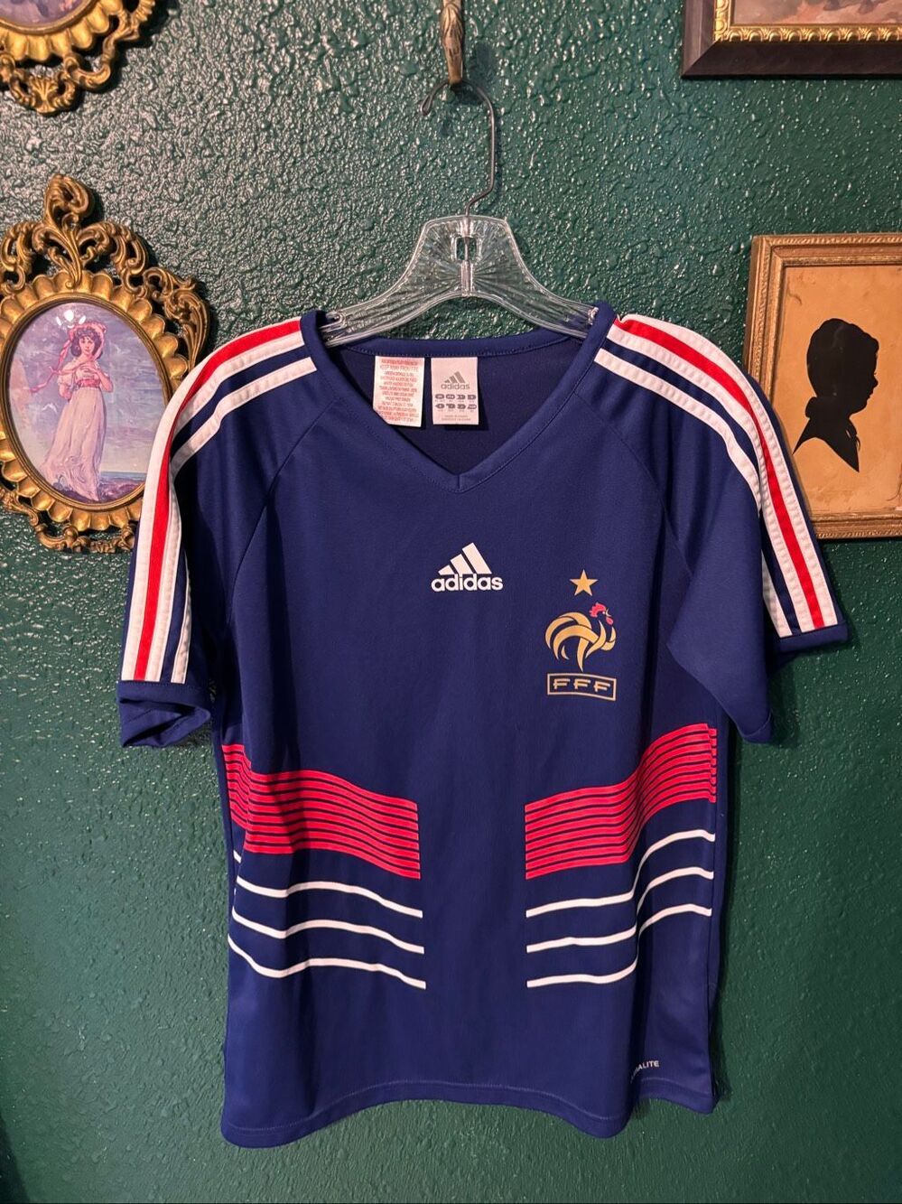 ADIDAS FRANCE 2009/2010 HOME SOCCER FOOTBALL SHIRT JERSEY MAILLOT SIZE XL